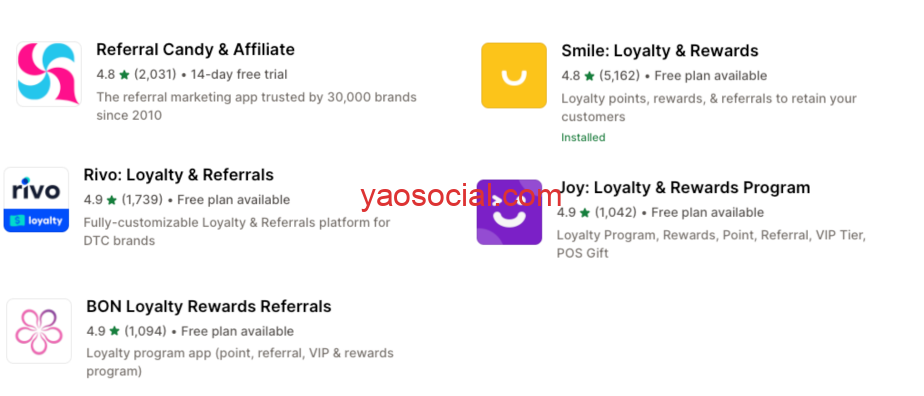 利用老用户裂变和提升忠诚度的Shopify独立站工具-Joy: loyalty program